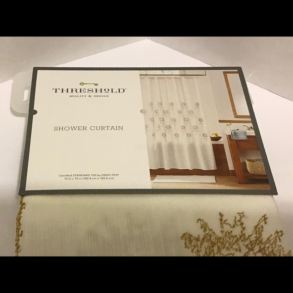 Threshold: Stitched Sunflower Shower Curtain - Picture 5 of 8